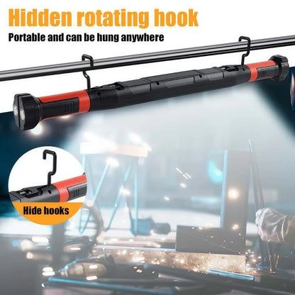 COB LED Work Light USB Rechargeable Magnetic Hook Multifunctional Long Strip Light for Car Repair Emergency Working Camping