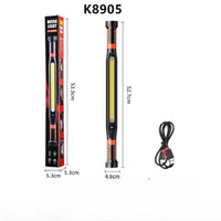 COB LED Work Light USB Rechargeable Magnetic Hook Multifunctional Long Strip Light for Car Repair Emergency Working Camping