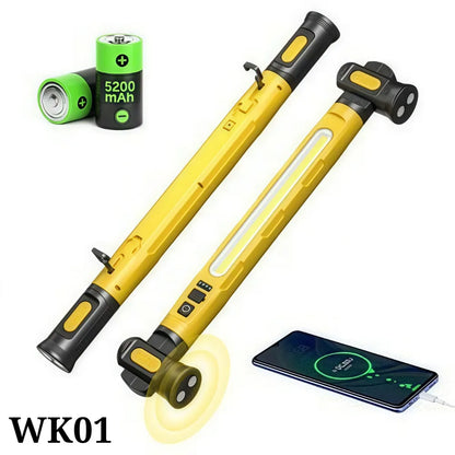 COB LED Work Light USB Rechargeable Magnetic Hook Multifunctional Long Strip Light for Car Repair Emergency Working Camping